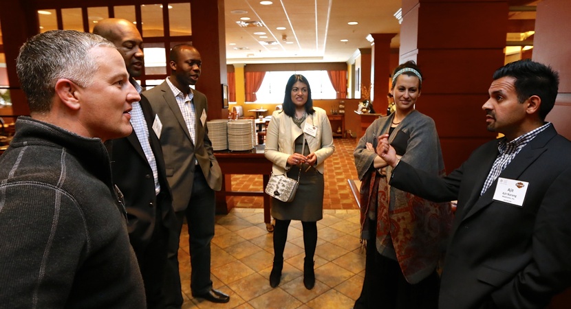 The Fellows were hosted at Harley-Davidson by Vice President and General Counsel Paul Jones, at left, a Member of LCLD since 2010. (Photo by Joe Mahoney)