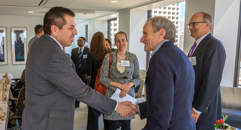 More than a dozen Fellows were hosted by LCLD Members Alan Braverman, center, and Greg Nitkowski, right. All photos by Bob Young.