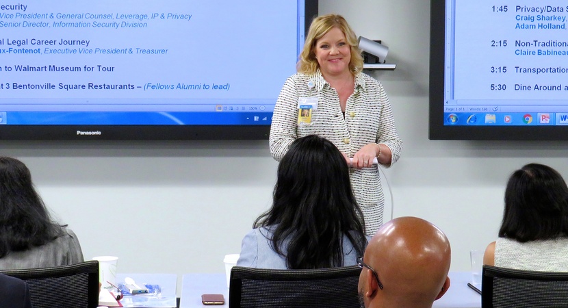 Citing diversity as an "integral part" of Walmart's mission, Karen Roberts, Executive Vice President and General Counsel, welcomed LCLD Fellows to an intensive Learning Experience at Walmart's Bentonville, Arkansas, headquarters. (Photo by Don Belt)