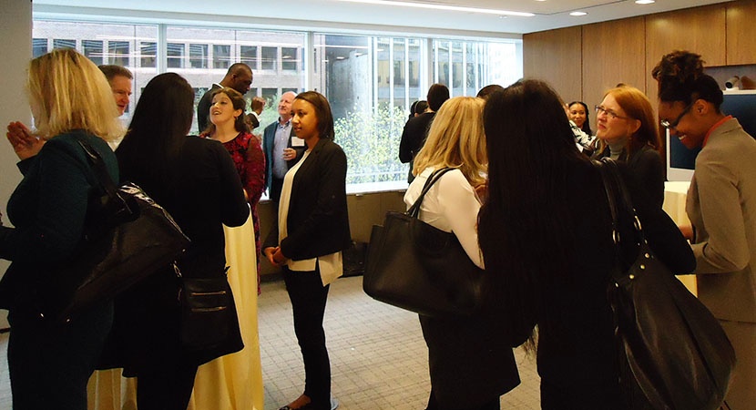 Law school students at a reception at Littler Mendelson P.C. in Washington, D.C. (Photo by Jessica Sabesan)