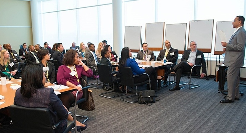 Rick Palmore, General Counsel of General Mills, and Founding Chair Emeritus of the LCLD Board of Directors, addresses Fellows at the Learning Experience kick-off. (Photo by Wilma Jackson)